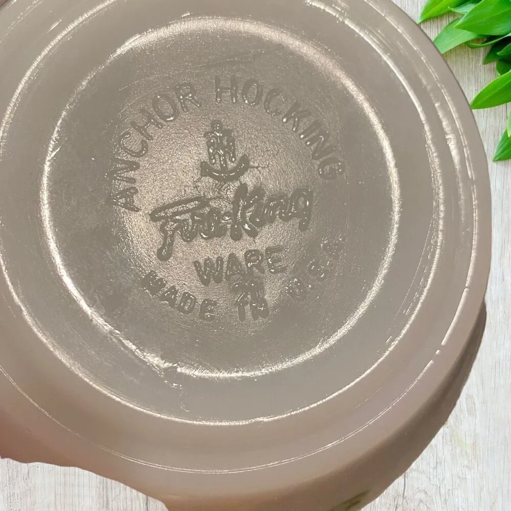 Vintage Fire King Anchor Hocking GREEN MEADOW Glass Soup/Stew Bowl